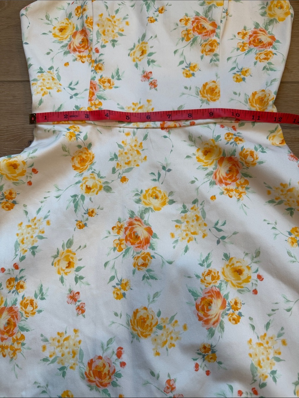 NWT Zara Cream Orange & Yellow Floral Cottagecore Mini Dress - Picture 8 of 13